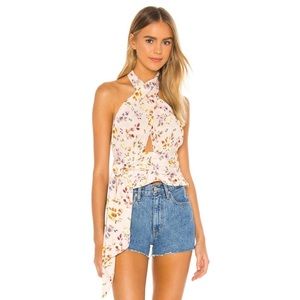 Lovers + Friends The Darci Top Multi Poppy Floral Halter